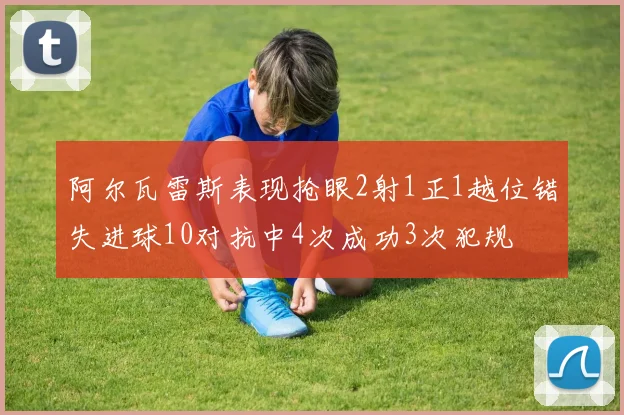 阿尔瓦雷斯表现抢眼2射1正1越位错失进球10对抗中4次成功3次犯规